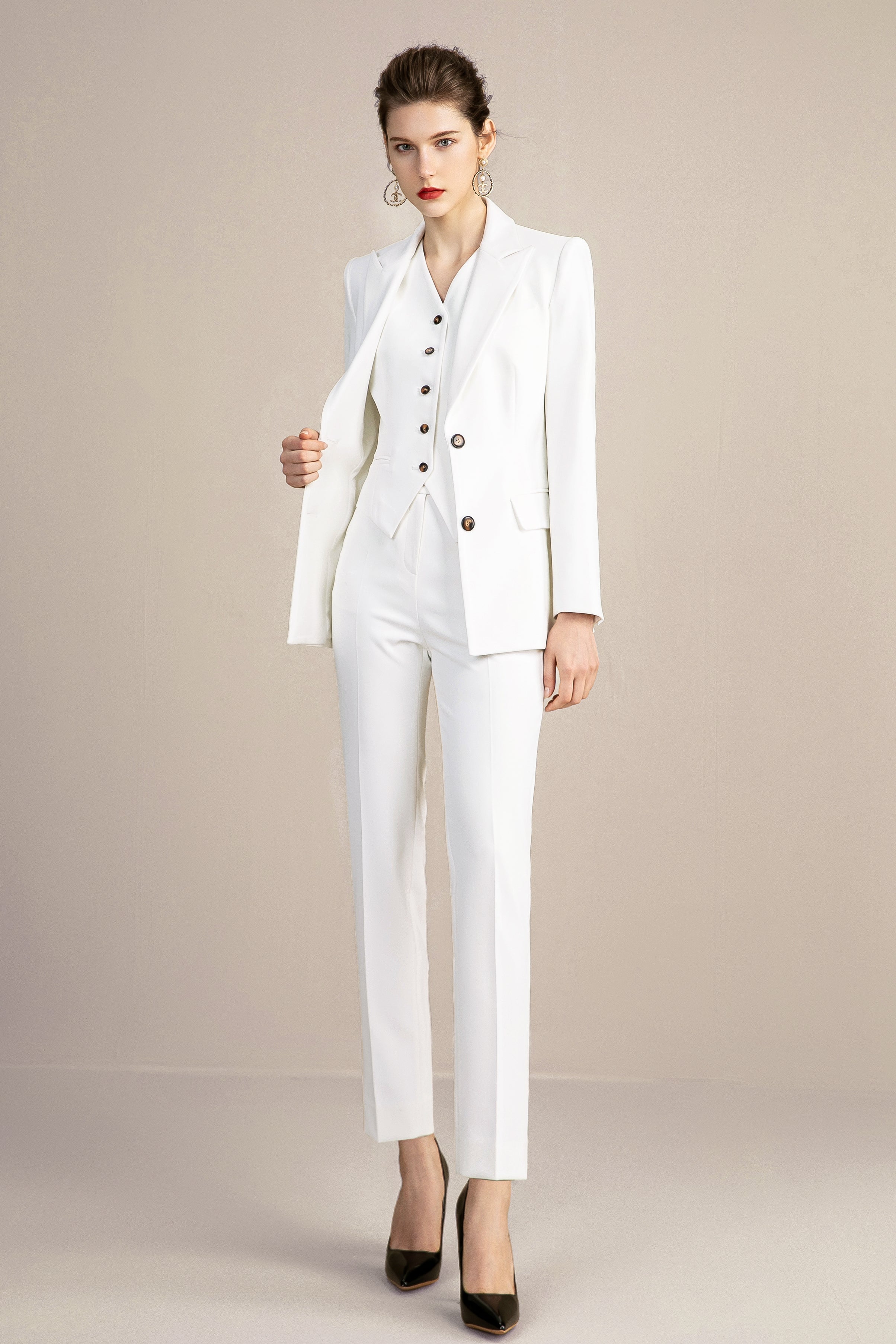 Blazer for Womens Cardigan & Suit Pant Business Casual Set Fashion Solid  Plus Size Office Suit Coat Pants 2PC Outfit - Walmart.com